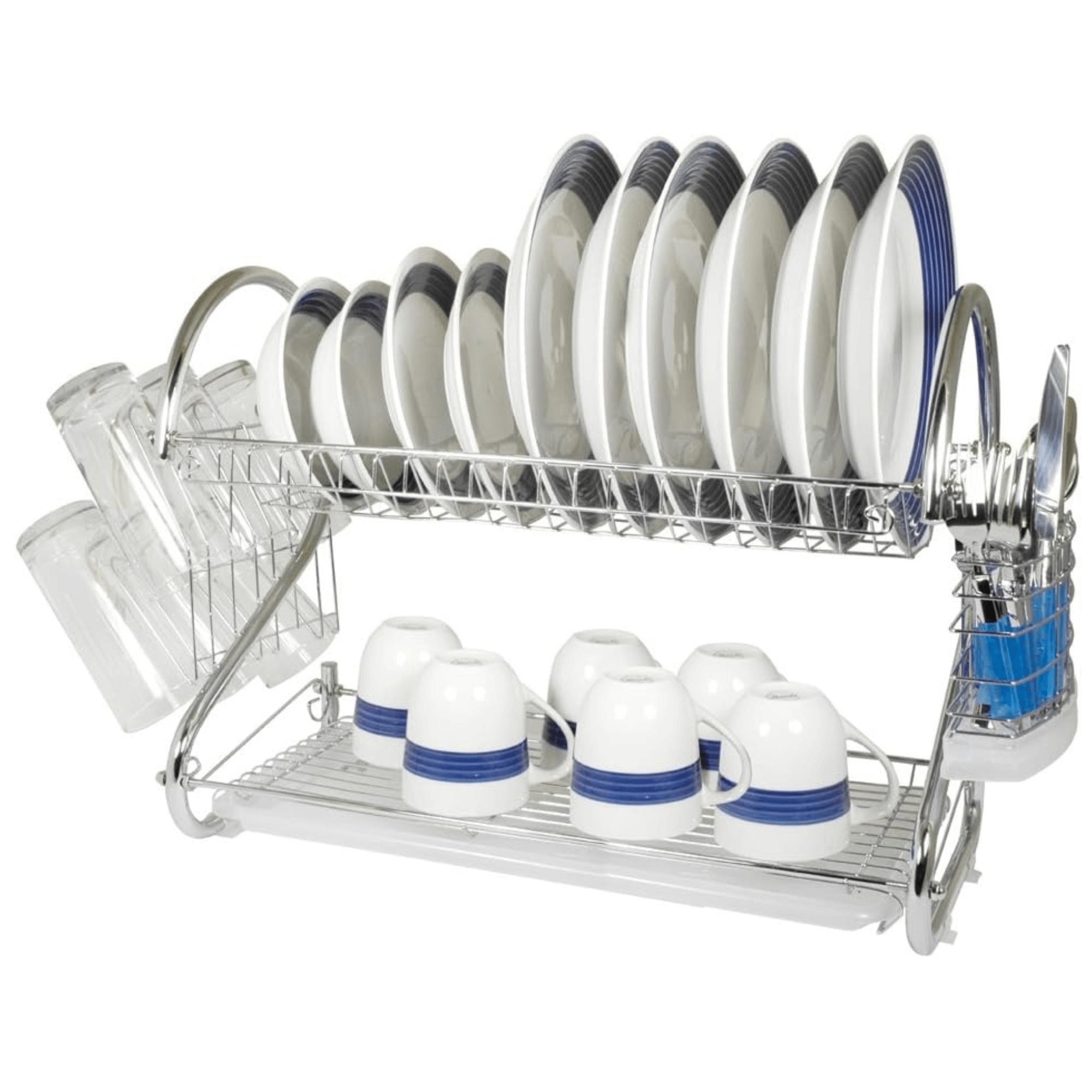 Better Chef 16" 2Level ChromePlated SShaped Dish Rack Jane